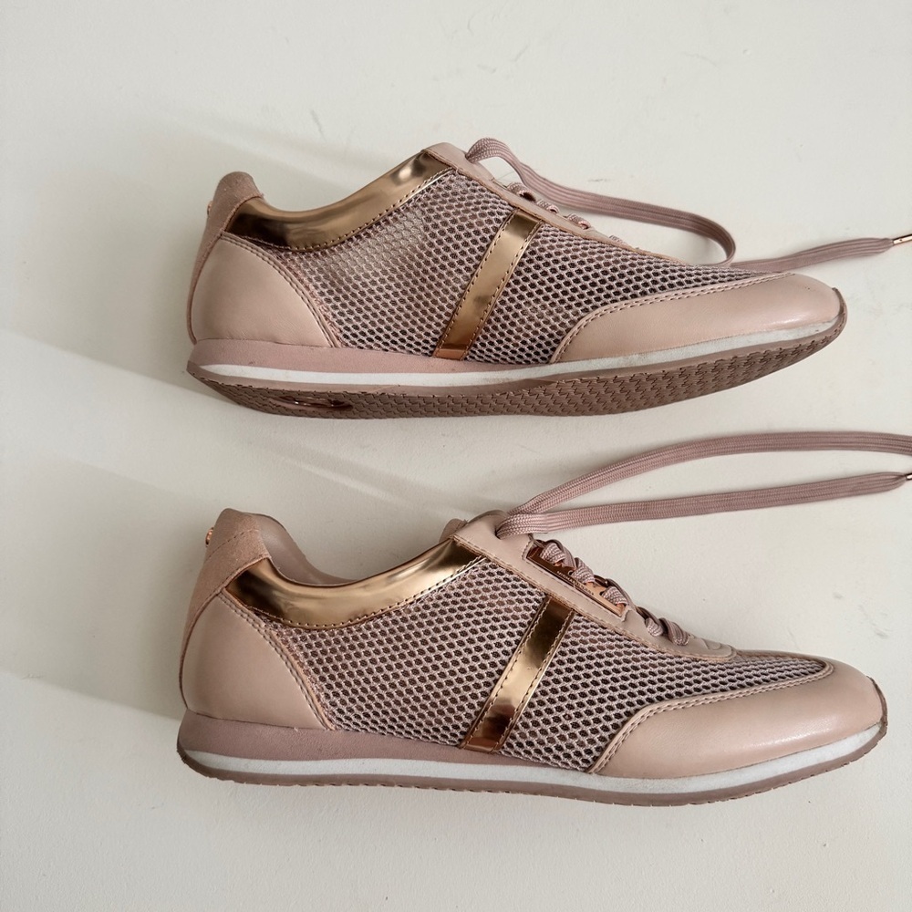 MICHAEL Michael Kors - Maggie Mesh Trainer Sneakers in Pink and Rose Gold - Picture 2 of 9